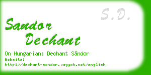 sandor dechant business card